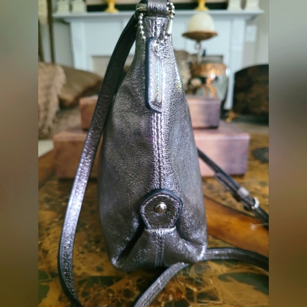 Coach Metallic Silver Crossbody Bag - Picture 3 of 7